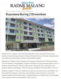 Rusunawa Buring 2 Diresmikan